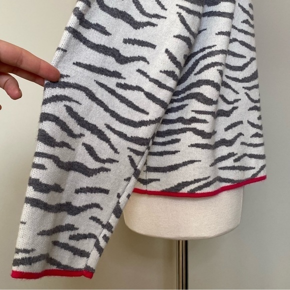 Anthropologie Lizzie Zebra Mock Neck Knit Sweater Top Long Sleeve, Large - Picture 11 of 16